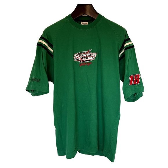 Nascar #18 Interstate Battery‎ T-shirt, green size L - Picture 1 of 8